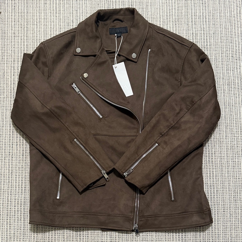 WOMEN FAUX SUEDE BIKER JACKET